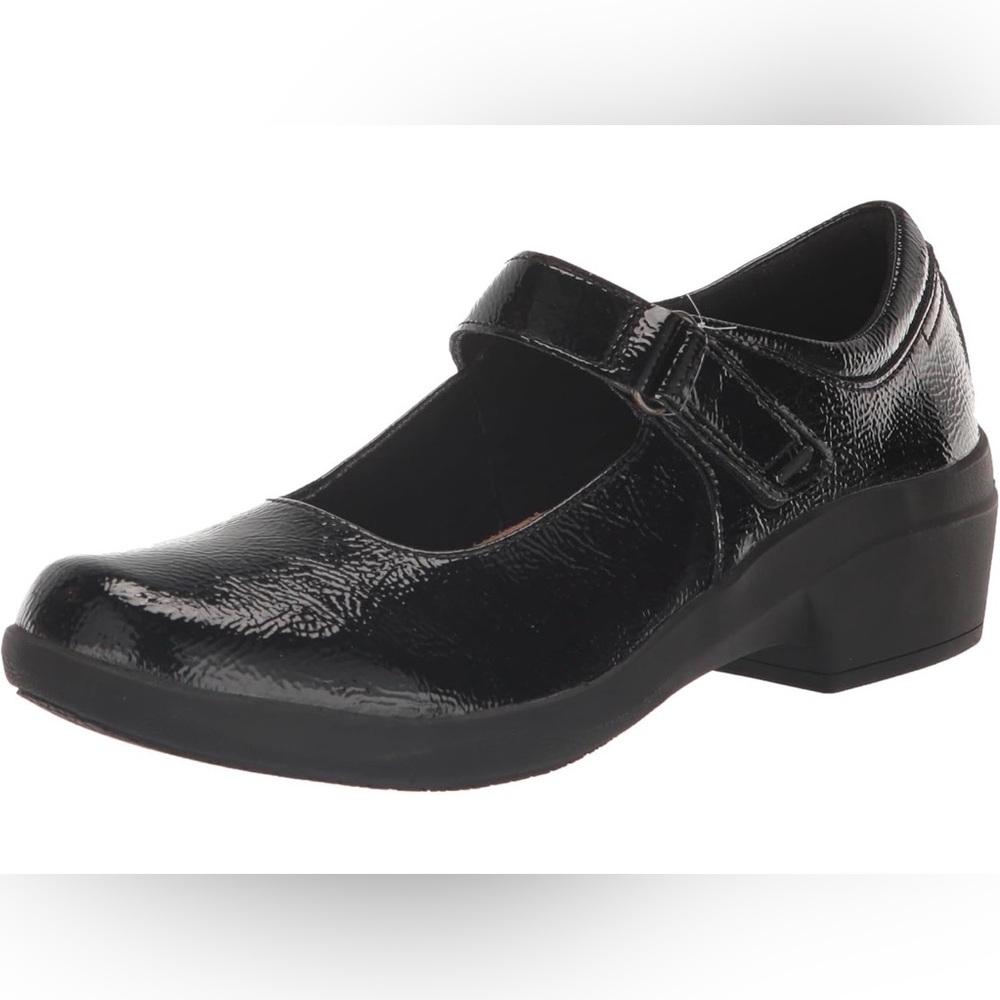 Clarks Talene Ave Black Patent Mary Jane Slip Resistant Comfort Shoes US 8.5
